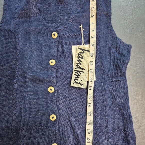 Vintage Anna Gray Blue Vest - Picture 1 of 5